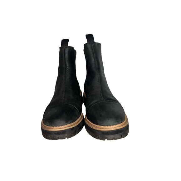 TOMS Dakota Water Resistant Black Leather Chelsea Lug Boot Bootie 9 US 40 EUR - Picture 2 of 12